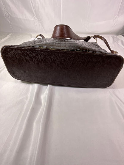 Brighton Shoulder Bag - Dark Brown - Metal Accents