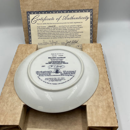 W.L. George Bradford Exchange Gone With The Wind Melanie and Ashley 1989 Box COA