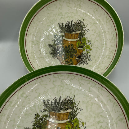 Vintage Hallmark “Herb Garden” Pasta Bowls Made in Italy Set of 2