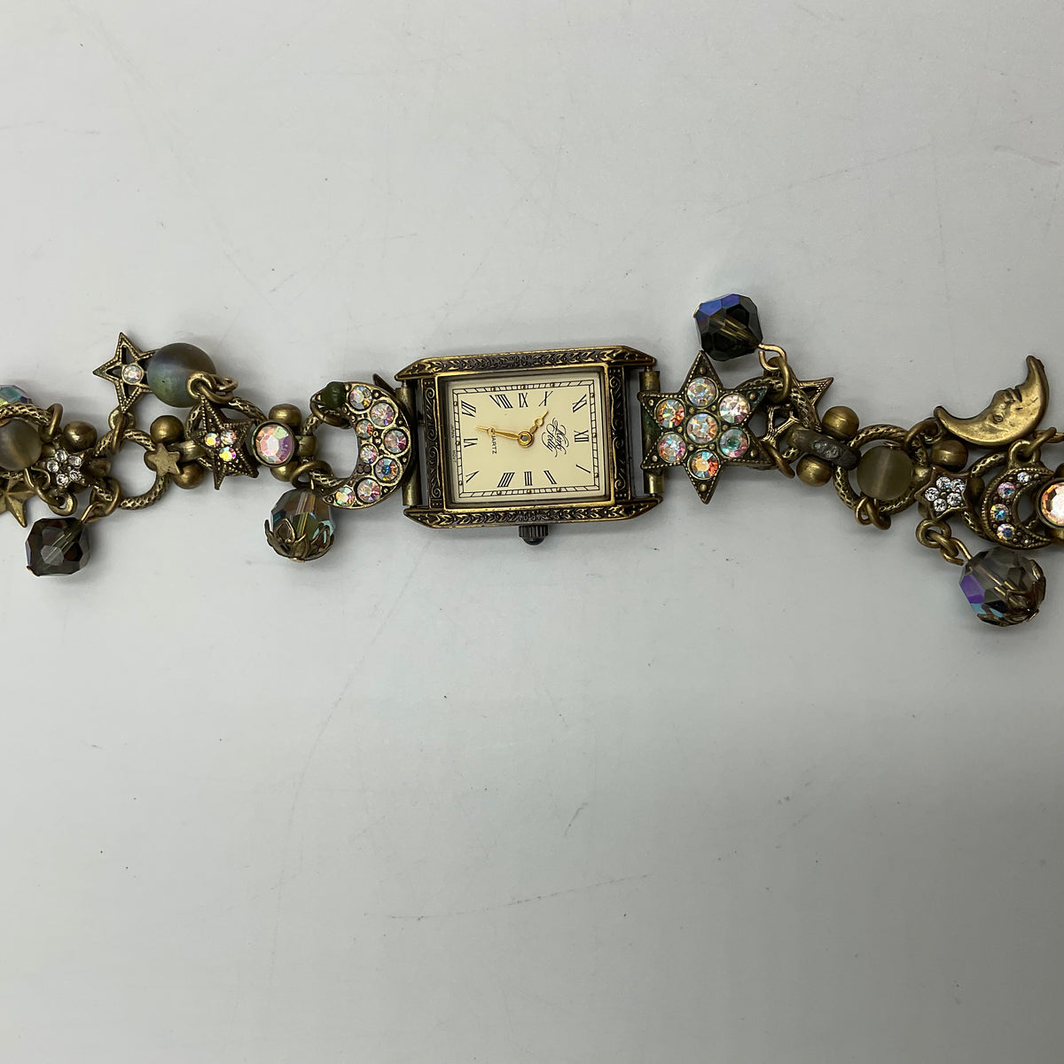 Vintage Kirks Folly Celestial Themed Charm Bracelet Wristwatch