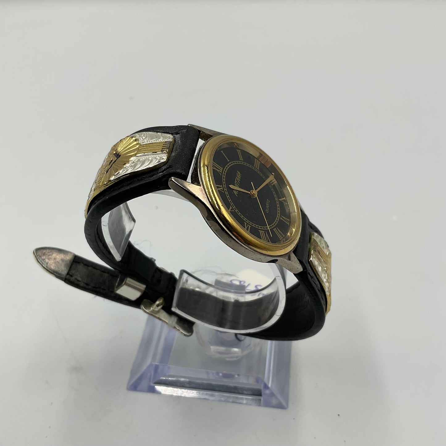Montana Silversmiths Aztec Silver Gold Black Leather New Battery