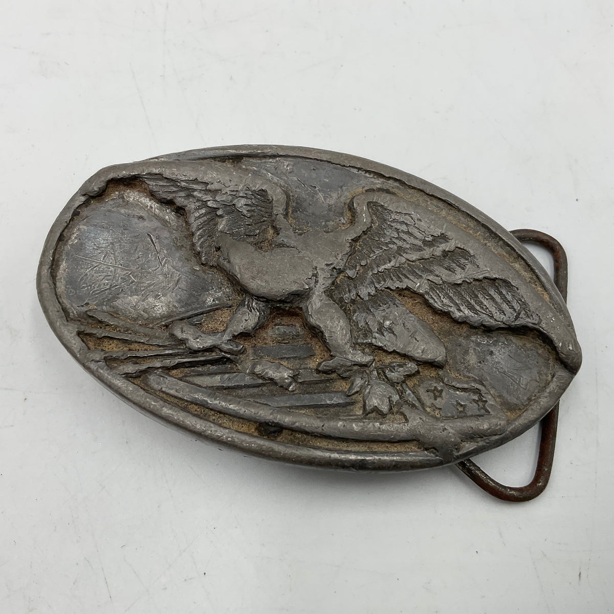 Vintage Pewter American Eagle Belt Buckle
