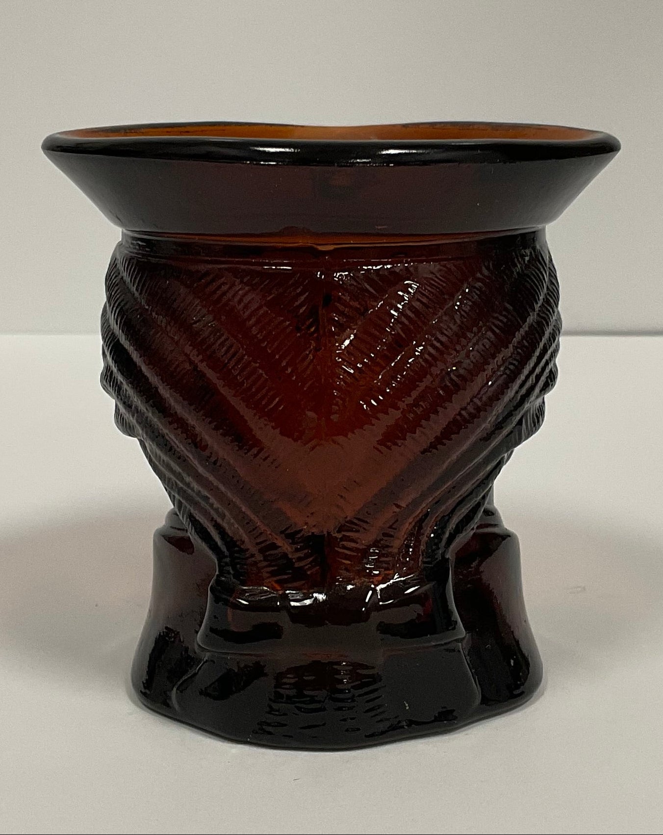 Paul Revere Vintage 1970s Avon Figural Bicentennial Amber Glass Head Candle Holder