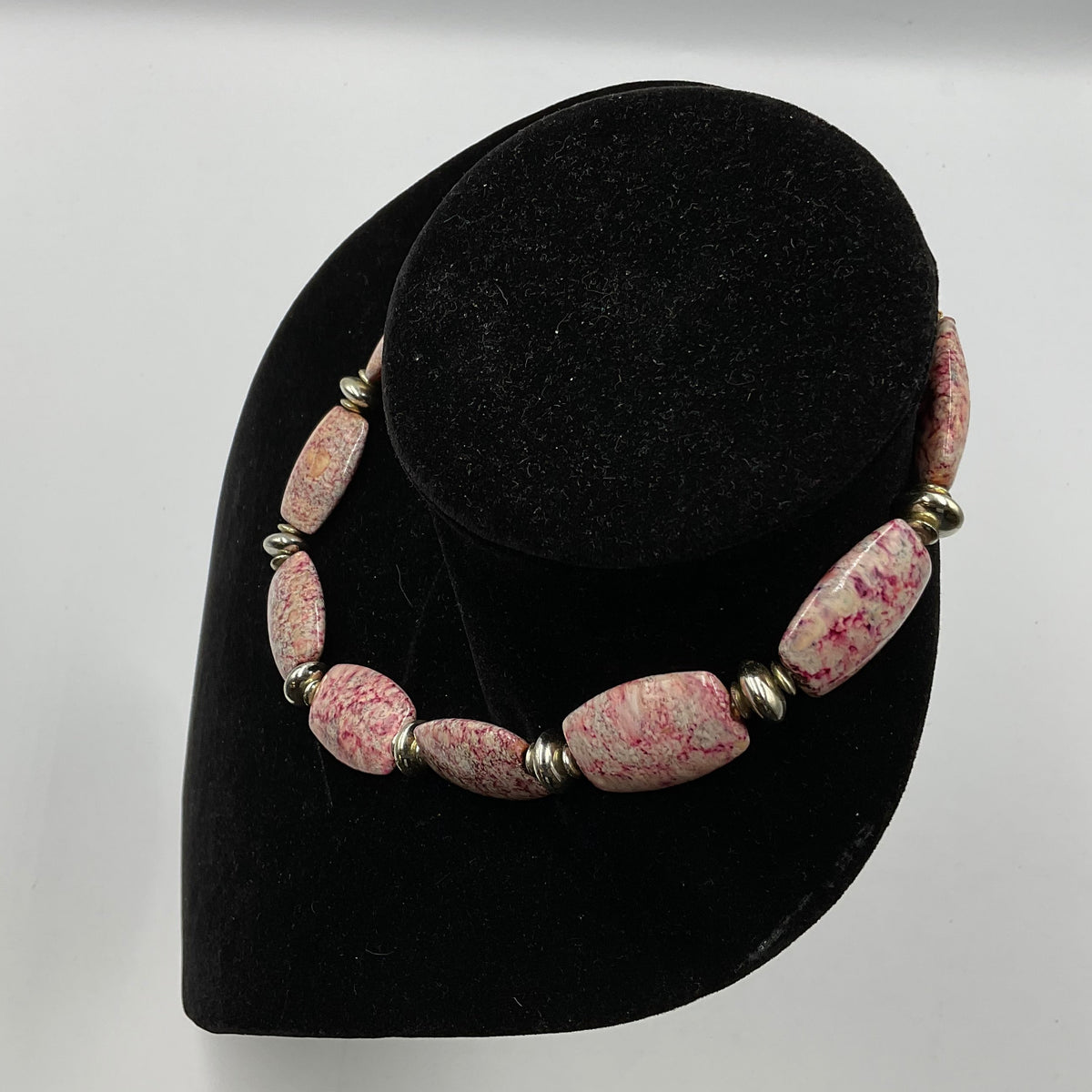 Pink Stone Bead Necklace