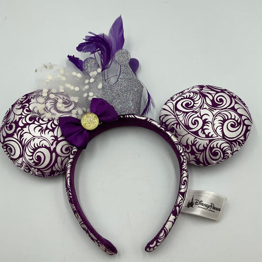 Disney Parks Plush Purple Silver Mickey Minnie Mouse Ears