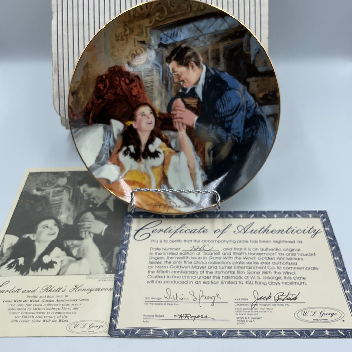 W.L. George Bradford Exchange Scarlett Rhett’s Honeymoon Gone with Wind China Plate