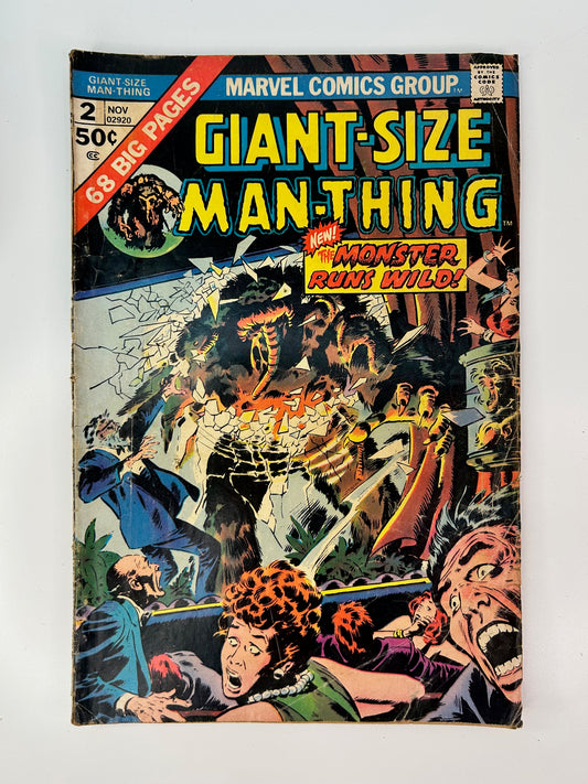 Giant-Size Man-Thing Vol 1 #2 Vintage 1974 New The Monster Runs Wild Marvel Group Comic Book