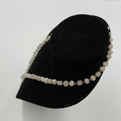 White Stone Face Design Necklace
