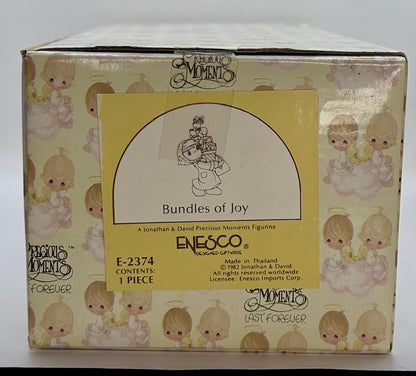 Precious Moments Vintage 1982 Bundles of Joy Hand Painted Porcelain Collectible Figurine Original Box