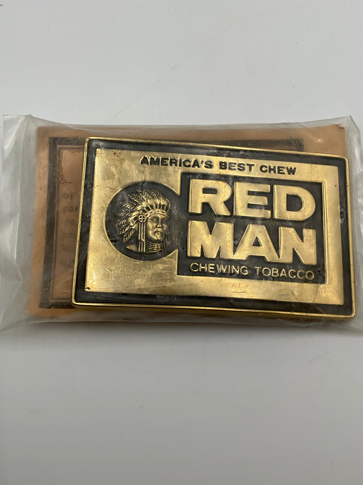 Red Man Chewing Tobacco Brass Belt Buckle Americas Best Chew