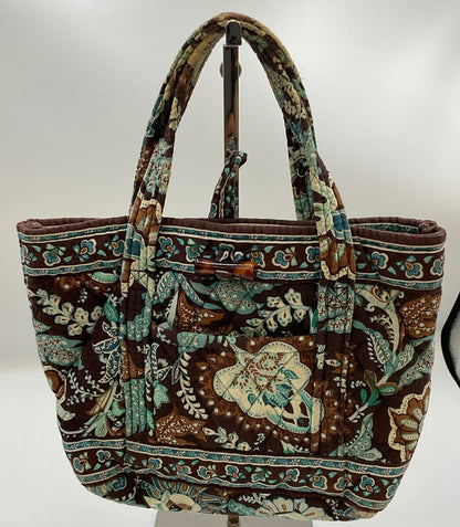 Vera Bradley Java Blue Quilted Tote Handbag w/ Checkbook Cover