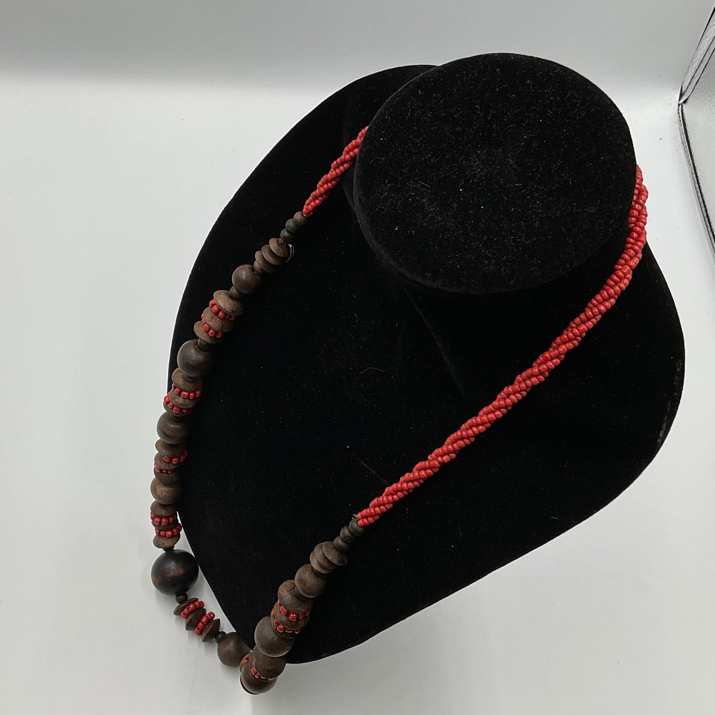 Red/Brown Ball Design Beaded Necklace