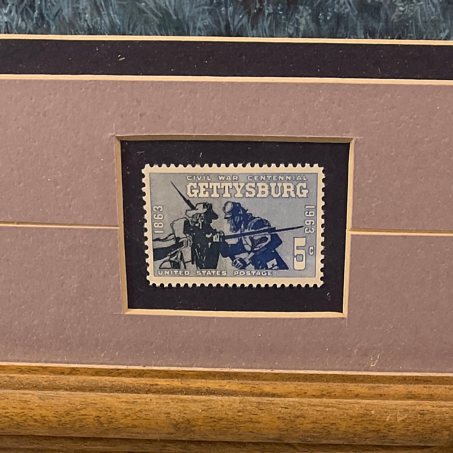 Morton Kunstler Framed Artwork Keep Your Sabers Men July 3 1863 with Gettysburg Stamp