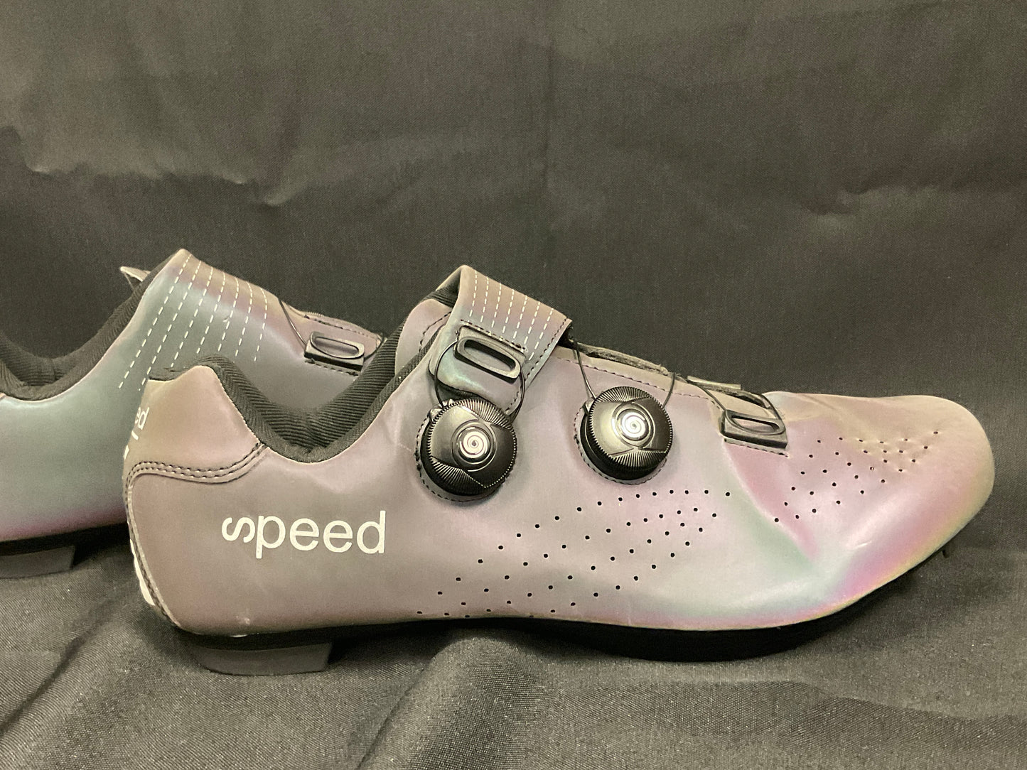 Speed Iridescent Purple Blue Gray Professional Spin Cycling Shoes Size 44