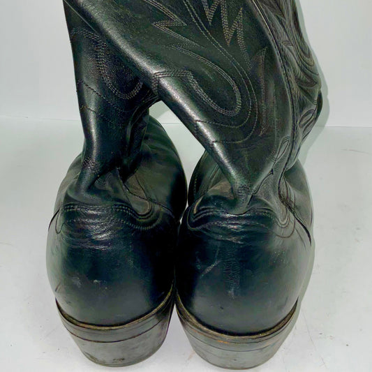 Black Leather Durango Boots Size 12EE Yellow Interior Lining
