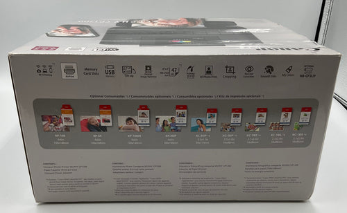 Canon SELPHY CP1200 Wireless Compact Photo Printer Black Bundle With Box