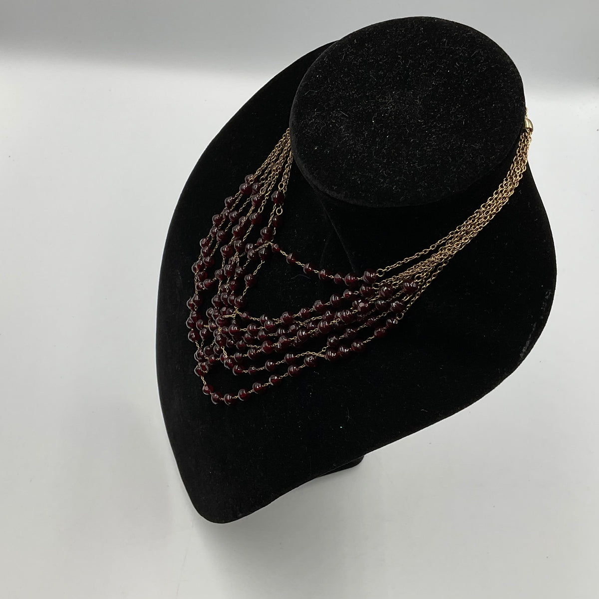 Purple Glass Beaded Chain Necklace