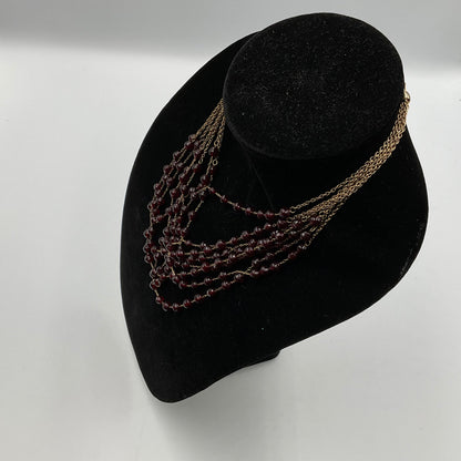 Purple Glass Beaded Chain Necklace