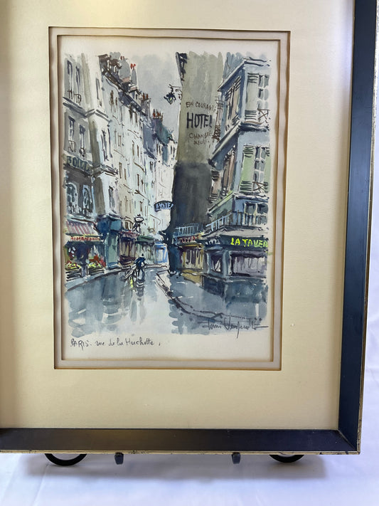 Franz Herbelot Water Color Paris Themed Framed #1