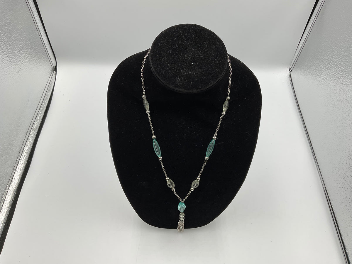 Crystal Blue Beaded Necklace