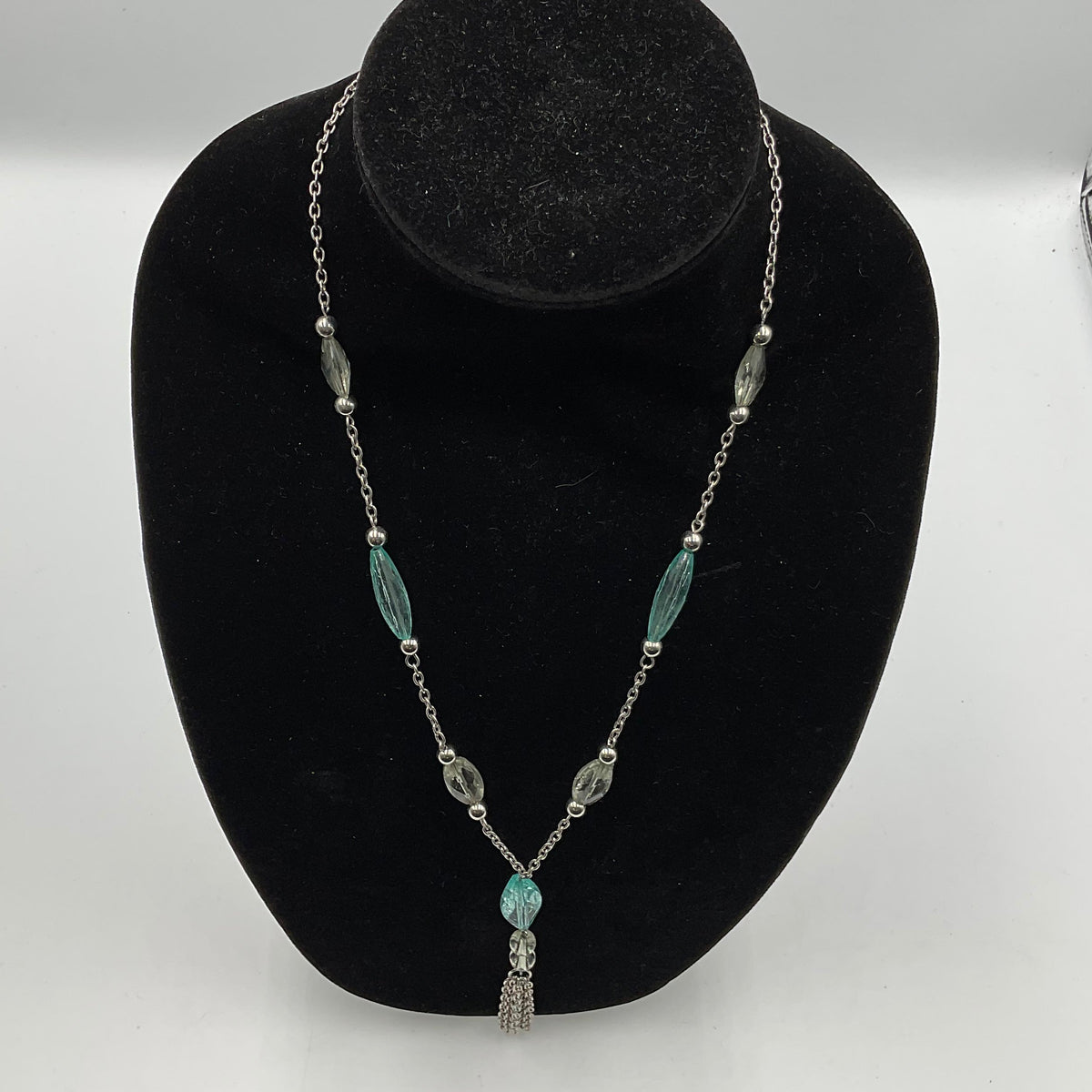Crystal Blue Beaded Necklace