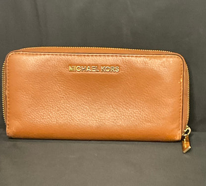 Michael Kors Brown Leather Whipped Hamilton Tote Bag and Wallet