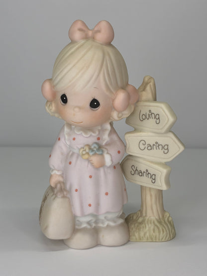 Precious Moments Vintage 1993 Symbol of Membership Loving Caring and Sharing Along the Way