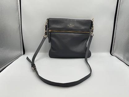 Kate Spade New York Jackson Street Melisse Leather Crossbody Bag in a deep Charcoal Grey colorway