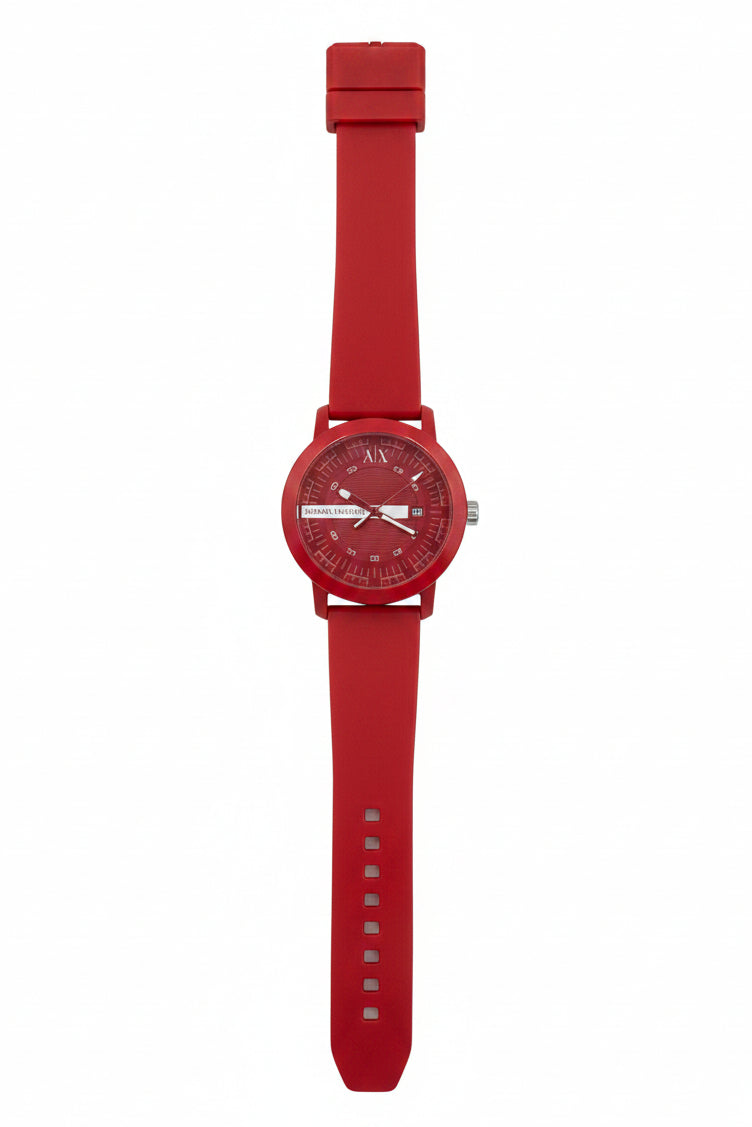 Armani Exchange AX Red Rubber Watch New Battery Working Condition