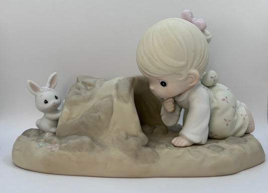 Precious Moments There's A Light At The End Of The Tunnel Vintage 1990 Figurine Original Box Mint