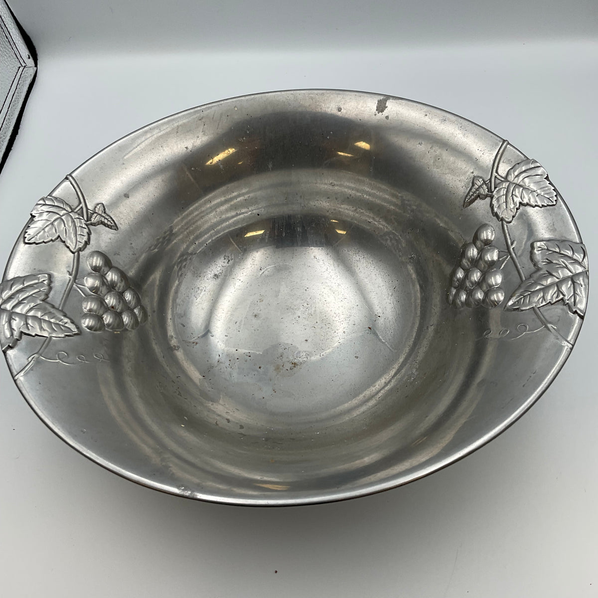 Mikasa Silver Serving Bowl with grapes and leaves