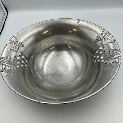 Mikasa Silver Serving Bowl with grapes and leaves