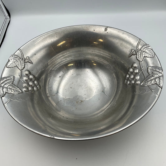 Mikasa Silver Serving Bowl with grapes and leaves