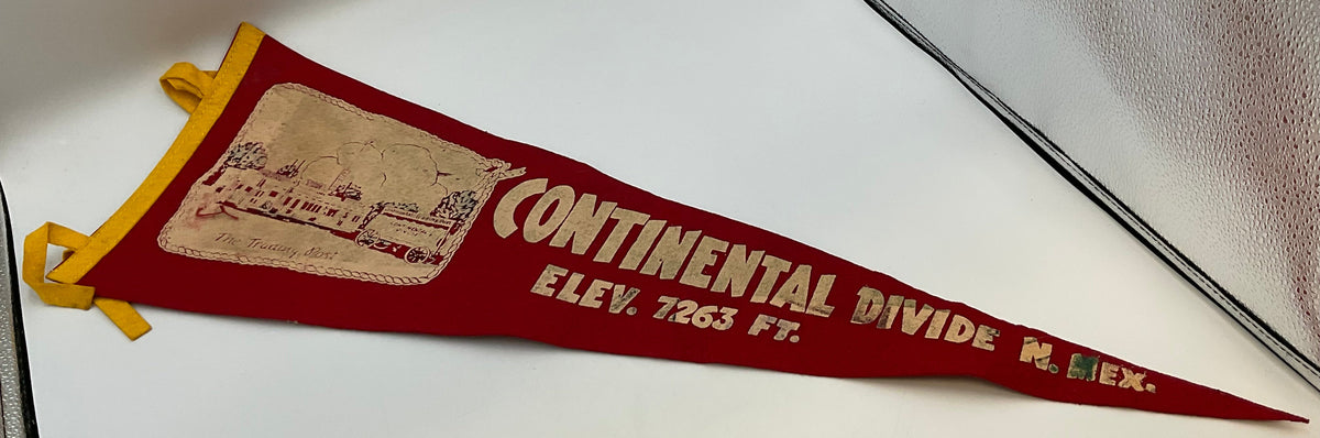 Vintage Felt Pennant 1950s Continental Divide New Mexico Route 66 Trading Post