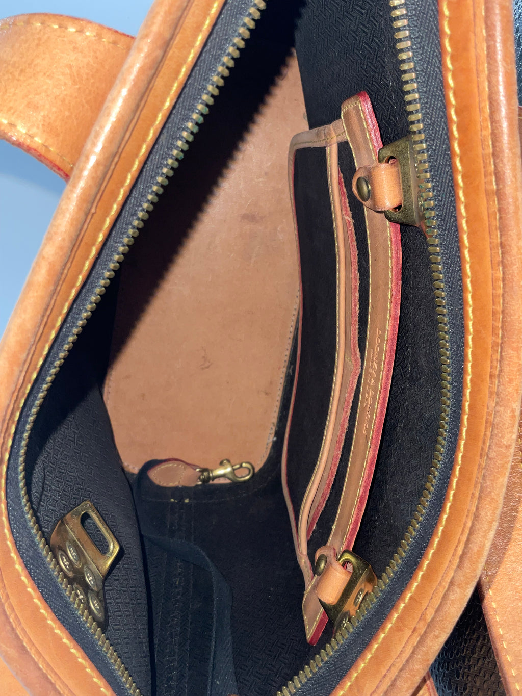 Dooney & Bourke Bag Cabrio Perforated Leather Black Tan Tote