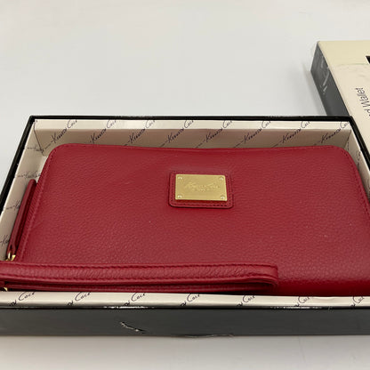 New in Box Kenneth Cole Red Large Zip Around Wallet with Removable Wristlet