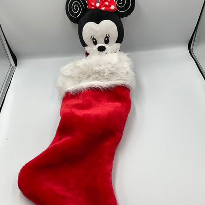 Disney Baby Minnie Mouse Plush Christmas Stocking Red White Holiday