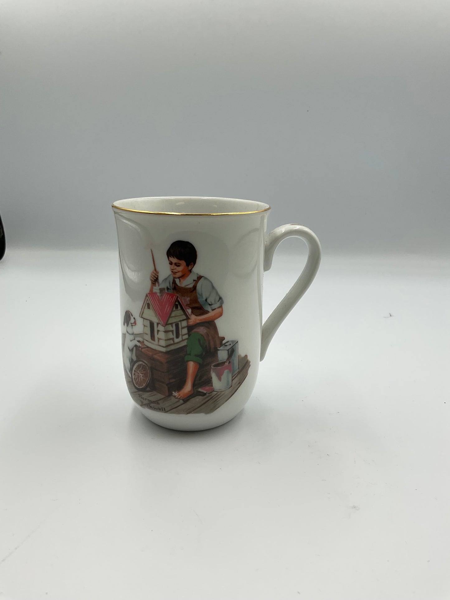 Norman Rockwell Museum Vintage 1982 8 Ceramic Mugs
