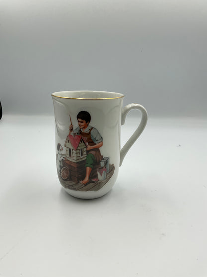 Norman Rockwell Museum Vintage 1982 8 Ceramic Mugs