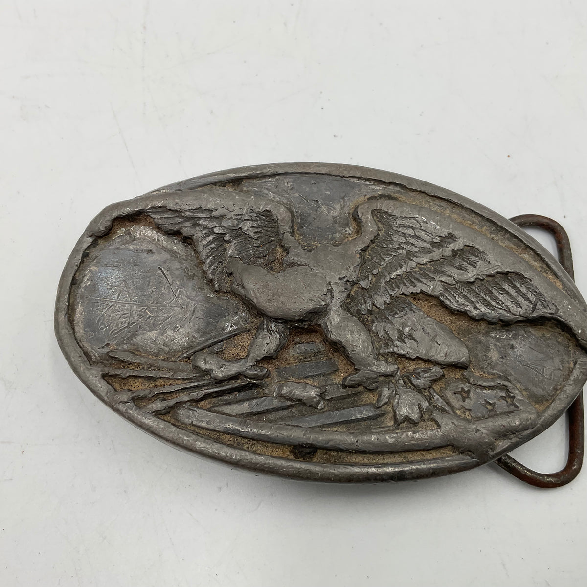 Vintage Pewter American Eagle Belt Buckle