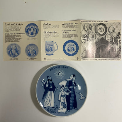 Julen Vintage 1975 Porsgrund Norway Christmas Decorative Wall Plate Original Box