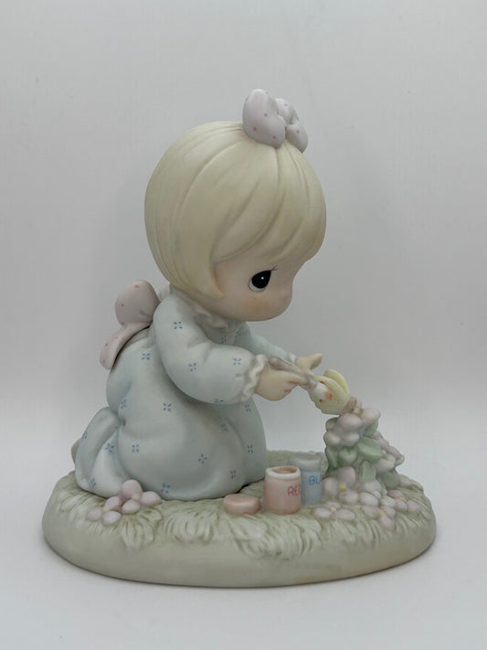 Precious Moments Vintage 1988 Members Only Figurine God Bless You For Touching My Life Original Box