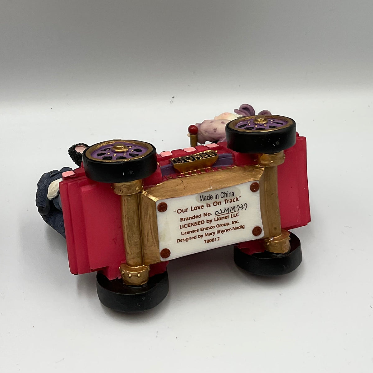 Enesco Mary's Moo Moos Lionel Our Love is On Track Cow Train Figurine #780812
