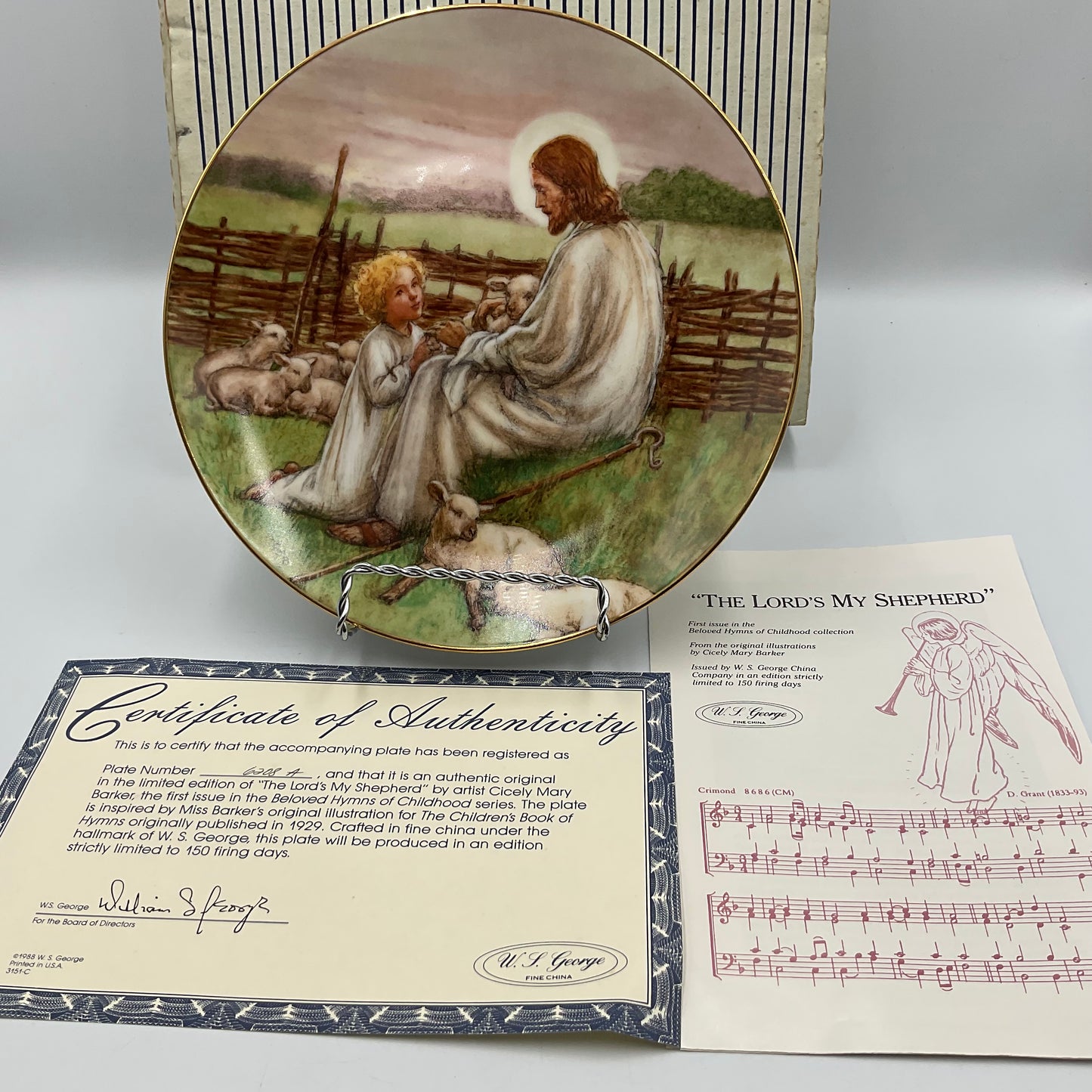W.L.George Fine China The Lord’s My Shepard By Cicely Mary Barker