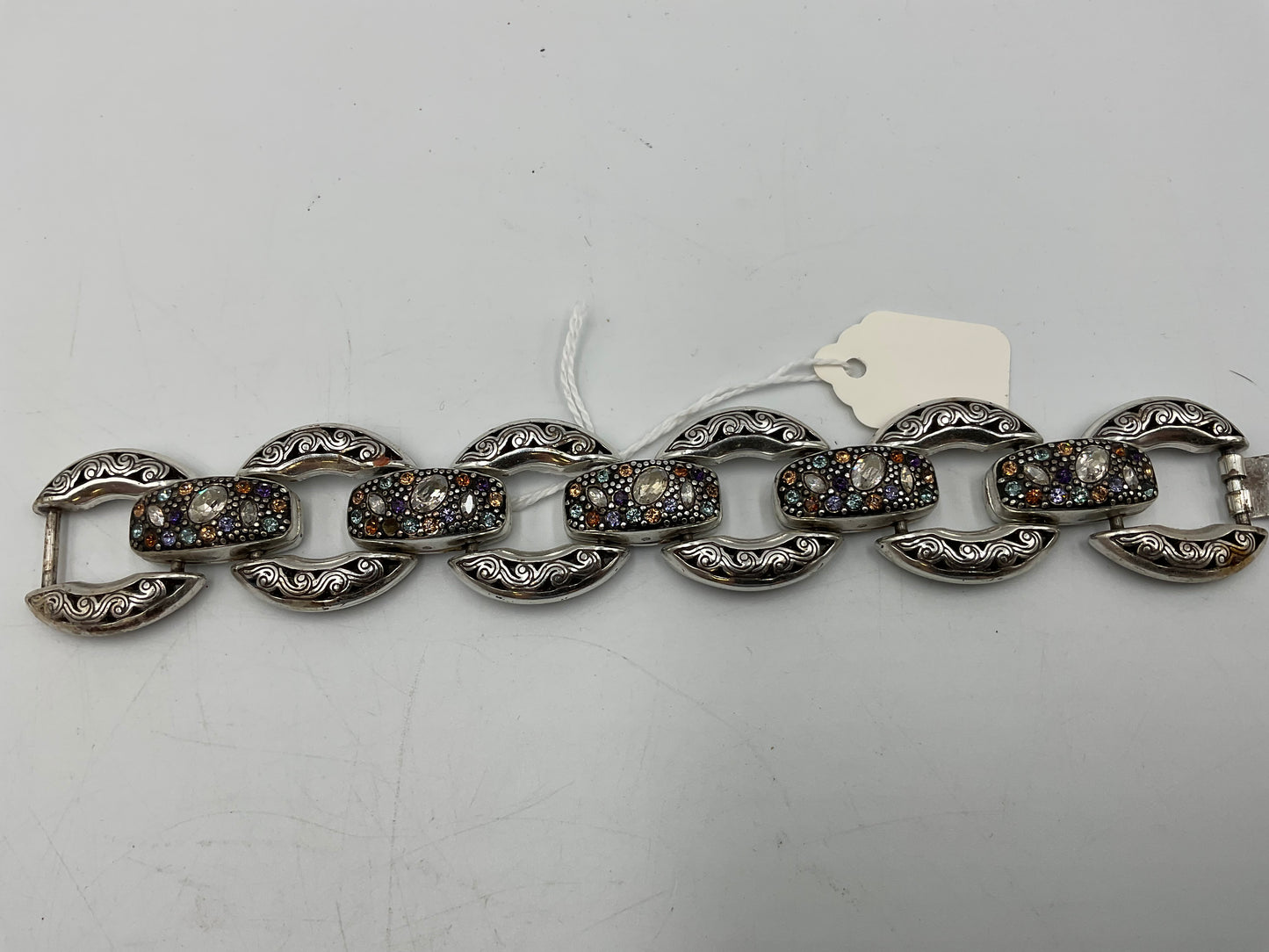Vintage Silver Bracelet Chunky Oval links
