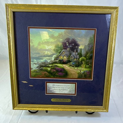Thomas Kinkade A New Day Dawning Framed Print Picture with Certificate of Authenticity COA