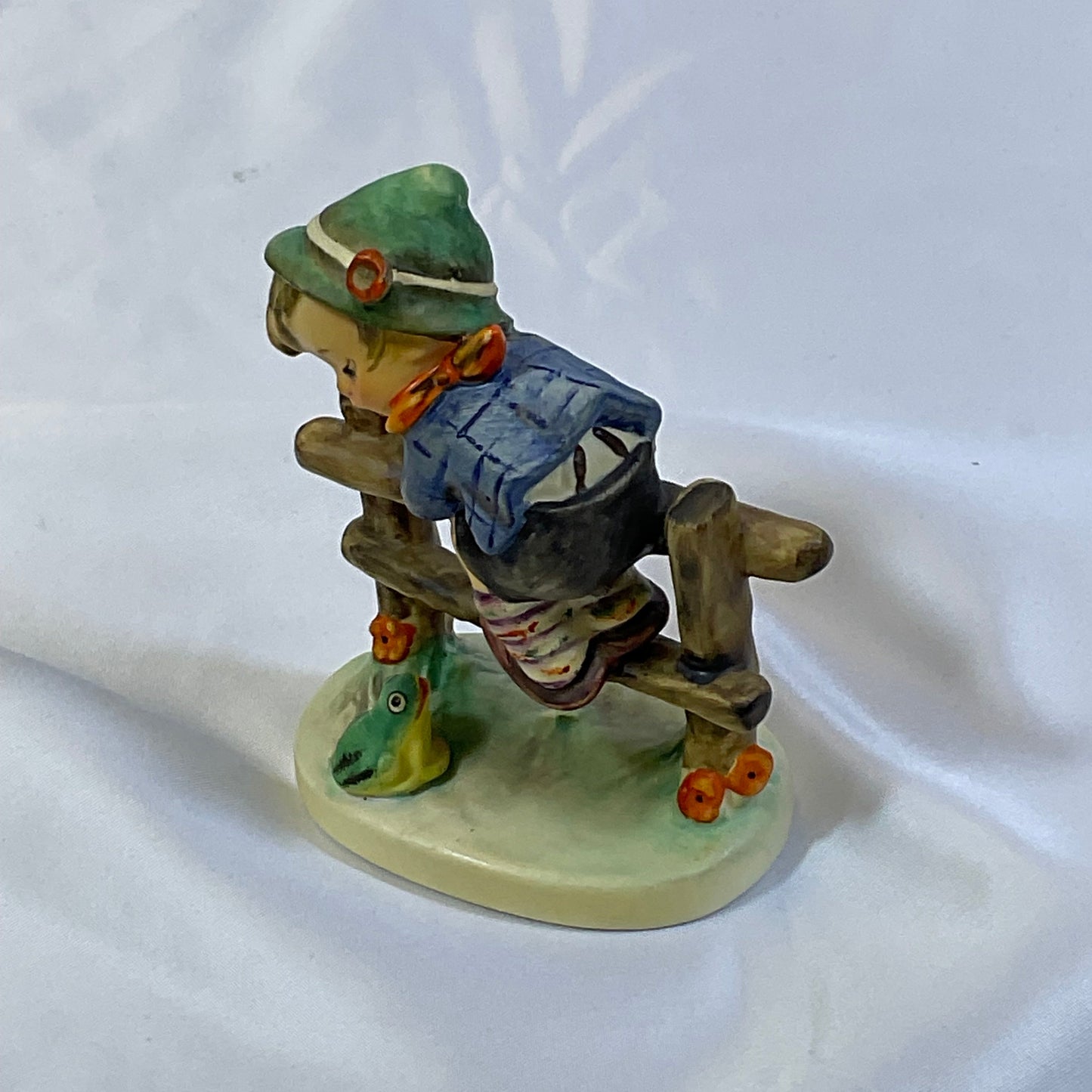 Hummel Goebel Vintage 1948 Retreat to Safety Boy on Fence Porcelain Figure West Germany 201 2/0