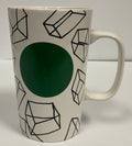 Starbucks Green Dot Collection Mug 2014 Geometric Cubes Ceramic