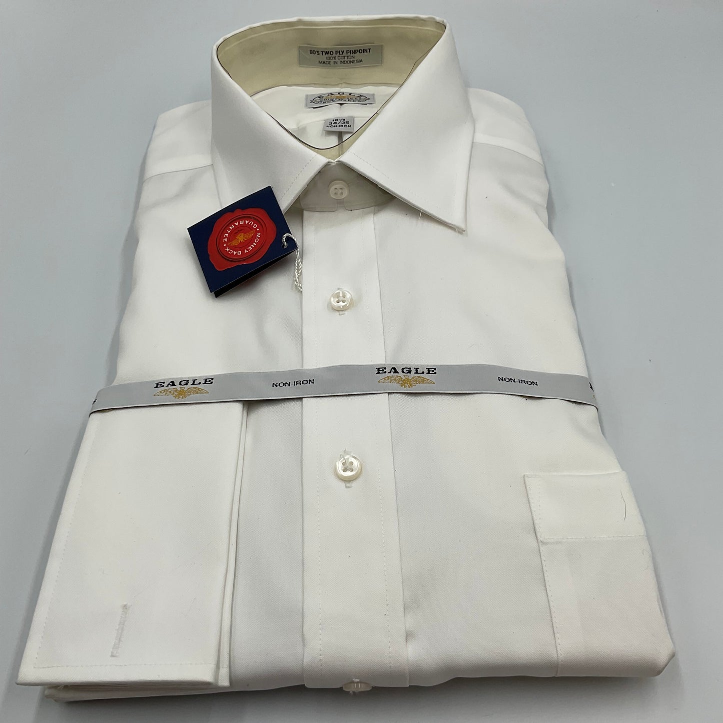 Eagle Men's Dress Shirt White Long Sleeve L 16.5 34/35 New with Tags