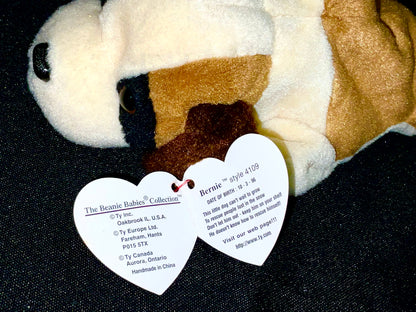 Bernie the St. Bernard Dog Vintage 1996 Ty Beanie Babies Plush with Tag in Protector